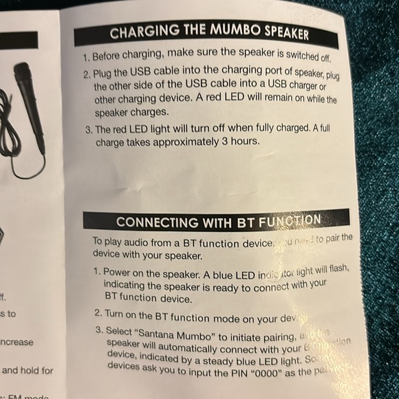 Santana Mumbo 6.5” Portable Karaoke Speaker with LED Color Light Effects NEW! - Picture 8 of 14